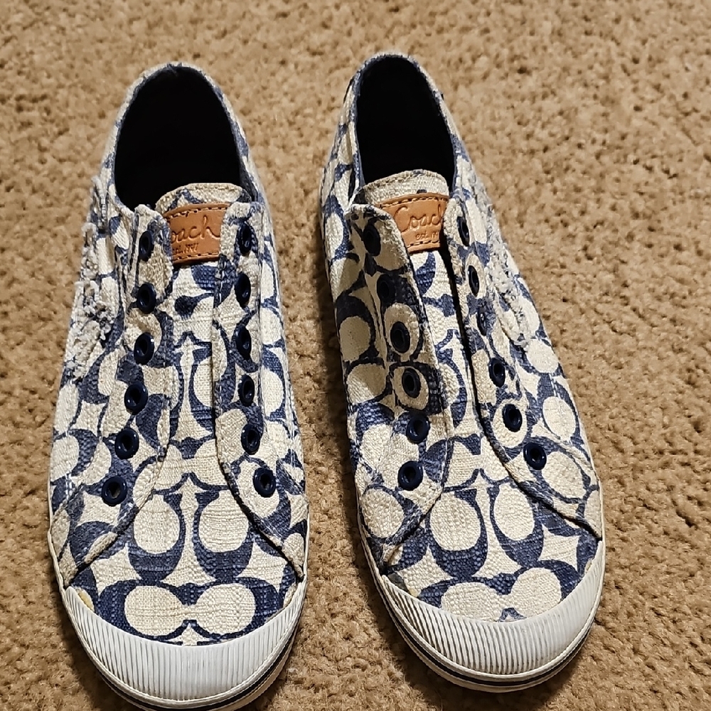 Coach Blue and Cream Athletic Shoes